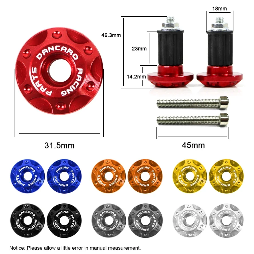 Accesorios para motocicleta, 2 uds., 8 colores, extremos de barra de mango, empuñaduras de enchufe, tapas de enchufe de manillar, deslizador, Motor