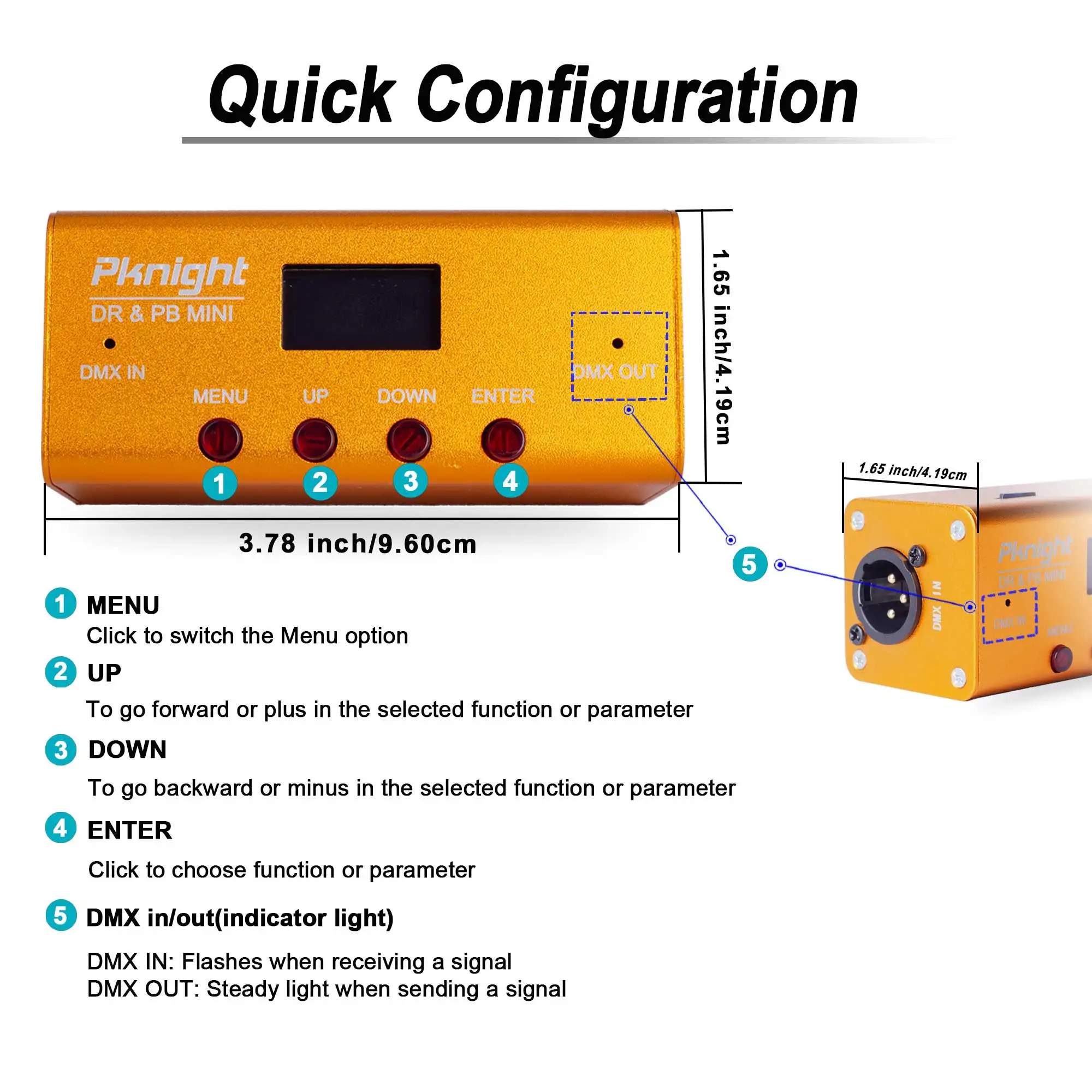 Pknight DMX Recorder and Playback Controller 1 universe DR & PB MINI