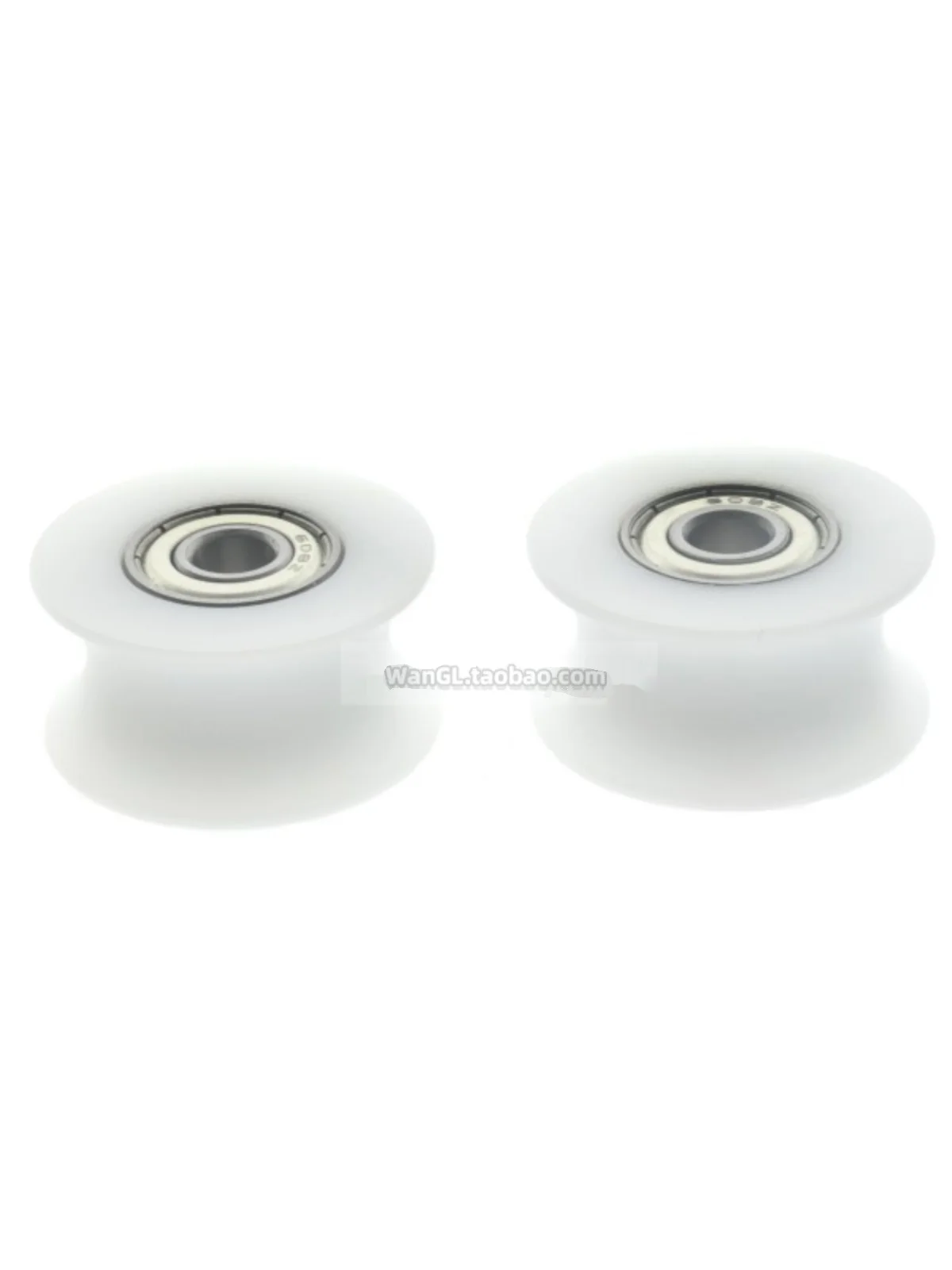 1Pc 8x40x20mm U-shaped bearing pulley R10mm white wrapped plastic track double bearing