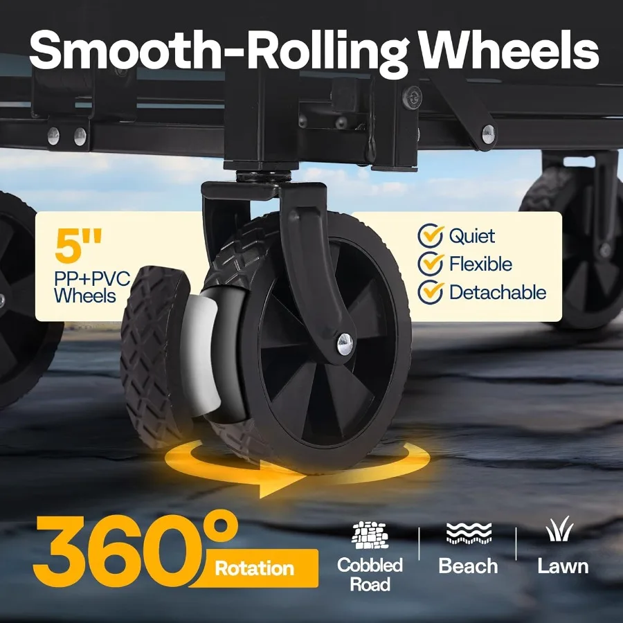 Carrello pieghevole Carro multiuso pieghevole portatile leggero con ruote AllTerrain per generi alimentari Sport Giardino Shopping Ca