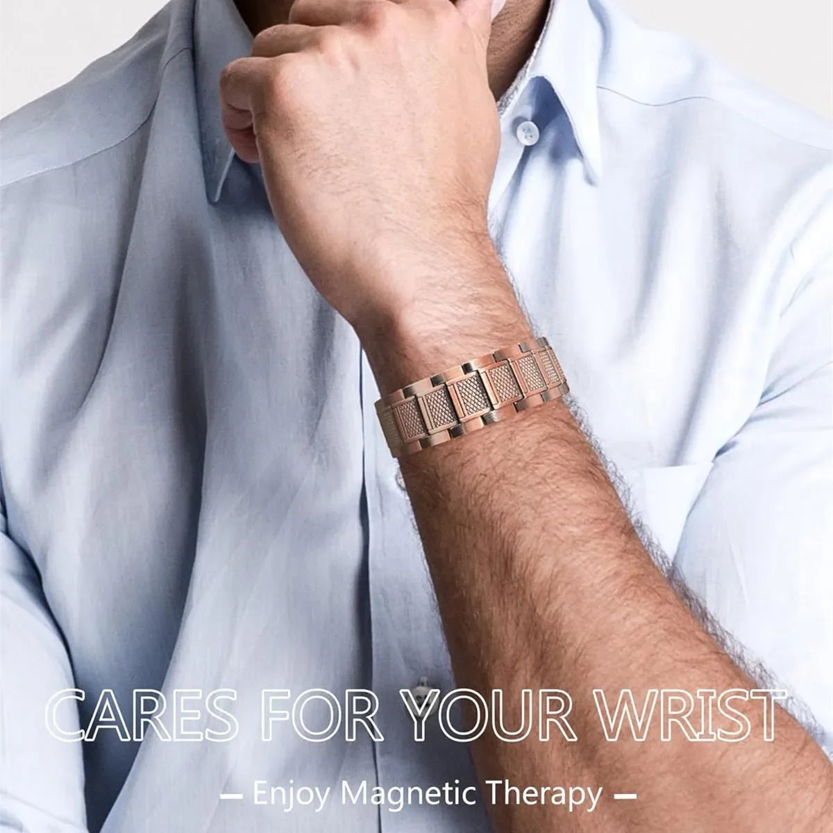 سوار نحاسي ممتاز لصحة الرجال مع تصميم شبكي معصمه مغناطيسي هدايا مجوهرات