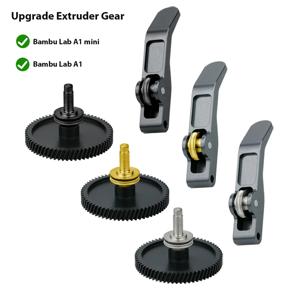 Extruder Gear Assembly for Bambu Lab A1 Nanocoated Hardened Steel Extrusion Head Gear For Bambulab A1 Mini 3D Printer Parts