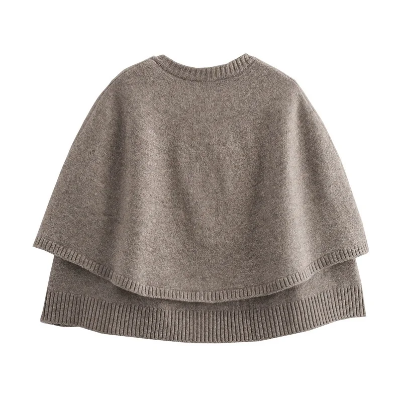 Women Cropped Cardigan Solid Color Autumn Winter Female Knitted Short Sweaters Chic Single-breasted Knitwear Lady Elegant Cloak