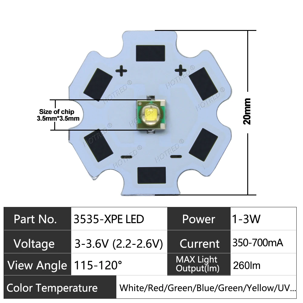 LED 3W 3535 XPEE Zimny Neutralny Ciepły Biały Królewski Niebieski Zielony UV Chip Beads+Latarka Latarka Sterownik prądu DC3.7V 4.2V 12V 17mm20mm