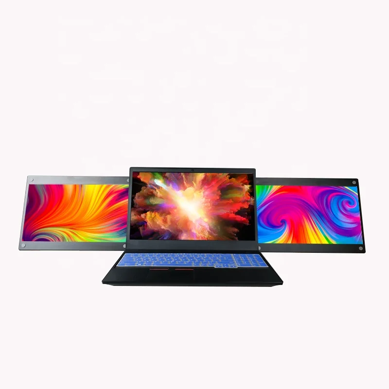 Monitor Portabel 13,3 Inci Dual Monitor FHD IPS Layar Tiga Terhubung dengan Laptop Sebagai Monitor Eksternal Ganda Kedua USB-C Tipe-C
