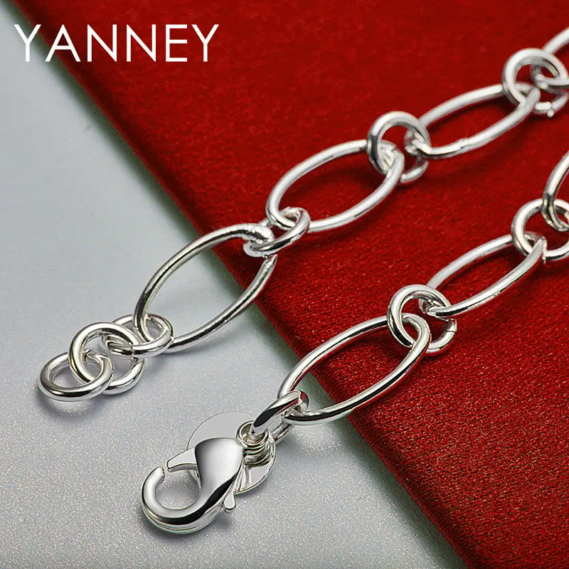 Nuevo Pulsera con colgante de corazón Simple fino de Plata de Ley 925 para mujer, abalorio de lujo, joyería para fiesta de compromiso y boda