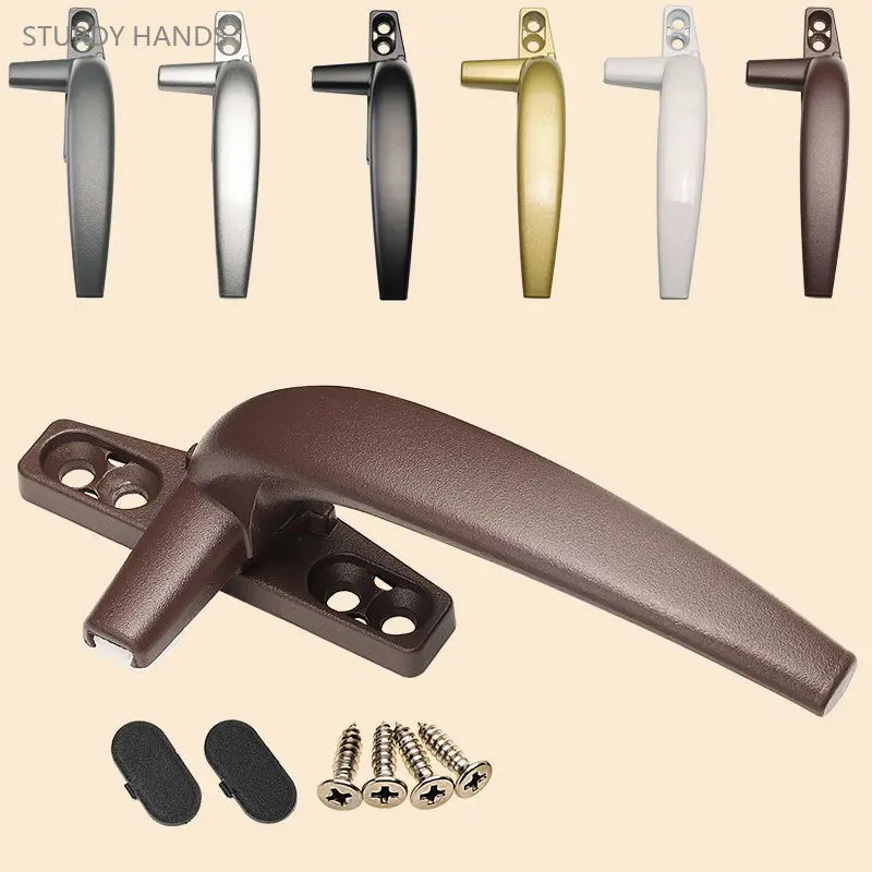 2PCS aluminum alloy 7-shaped handle flat open window left and right handles 50 type window inner and outer sliding handles