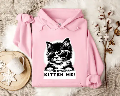 Polarshe Black Cat,Animal Lover, Kitten Me, Funny, Pet Owner, Cat Lover / Sweatshirt