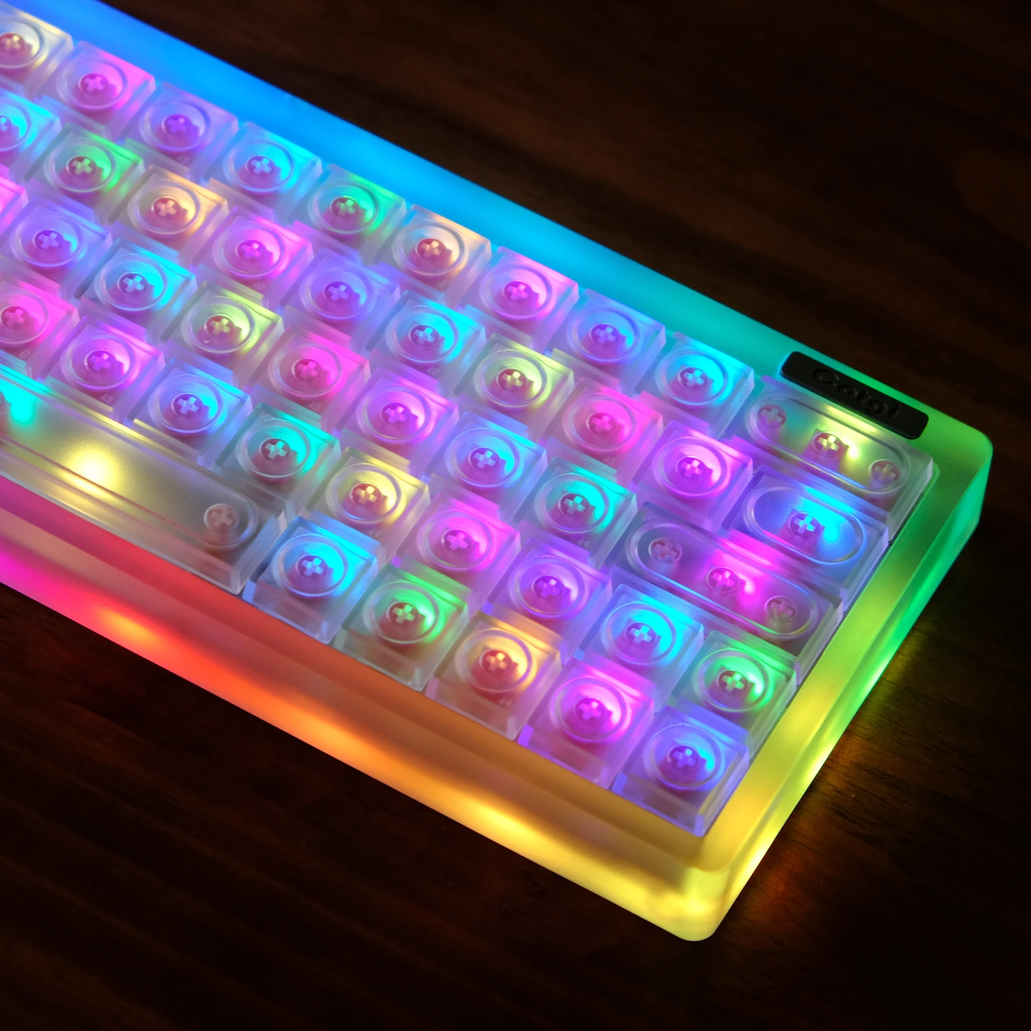 kbdiy teclado mecanico keycaps transparente pbt low profile 115 teclas caps gamer personalizado para jogos 61 68 84 108 01