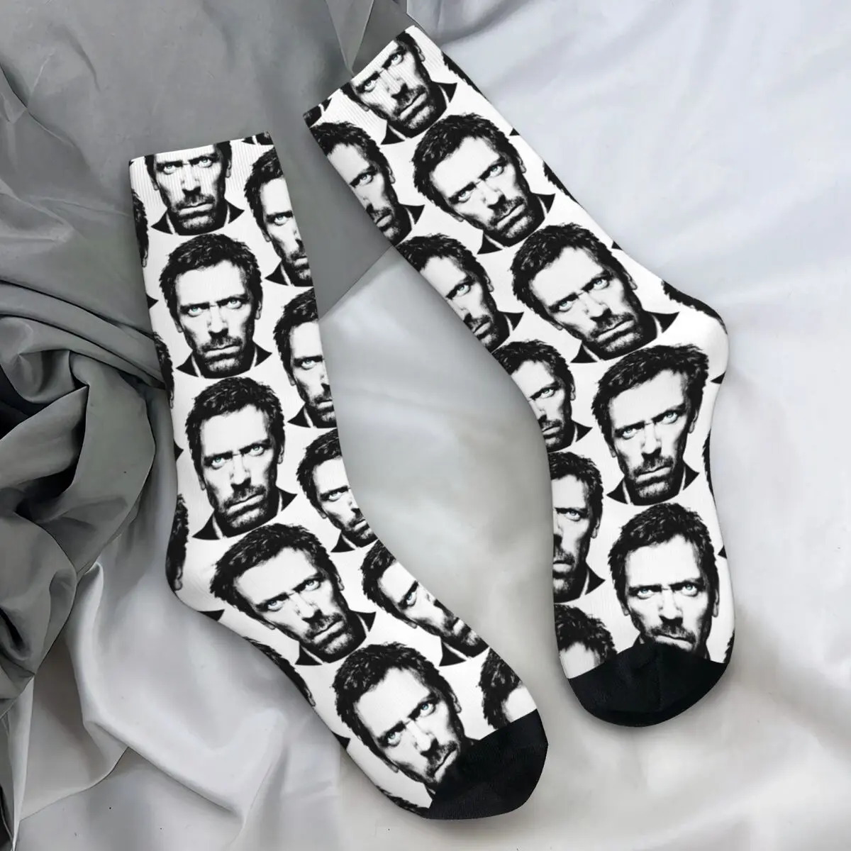 Dr. Gregory House Pończochy Męskie Amerykańskie Skarpety Telewizyjne Średnie Miękkie Gotyckie Skarpety Jesienne Outdoorowe Skarpety Antypoślizgowe Prezent Urodzinowy