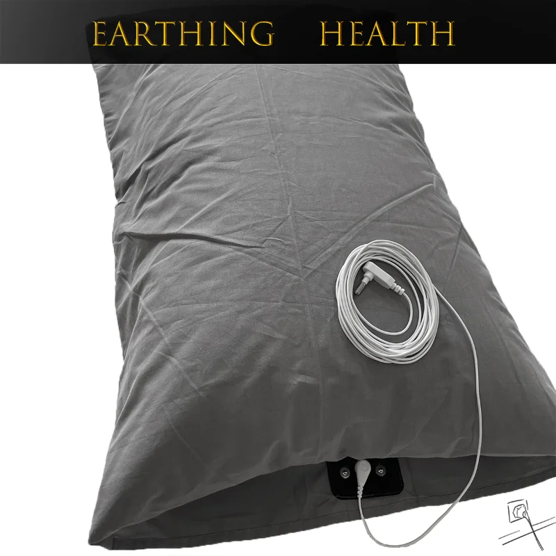 Earthing Fitted Pillowcase Grey Color Radiation-proof Kits Silver Fiber Grounding Health EMF Protection for Better Sleep