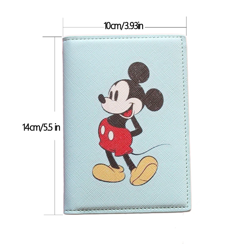 Fundas de pasaporte de Mickey Mouse, accesorios de viaje, cuero PU creativo, bolsa para tarjeta bancaria de identificación, soporte para pasaporte