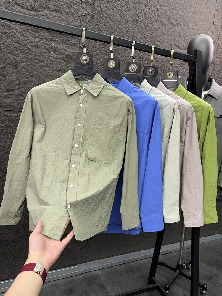 

Легкий Cool Sensation Sun Protection Casual irt для мужчин с откидным воротником, дышащий летний Faion Urban Sle Long Sve