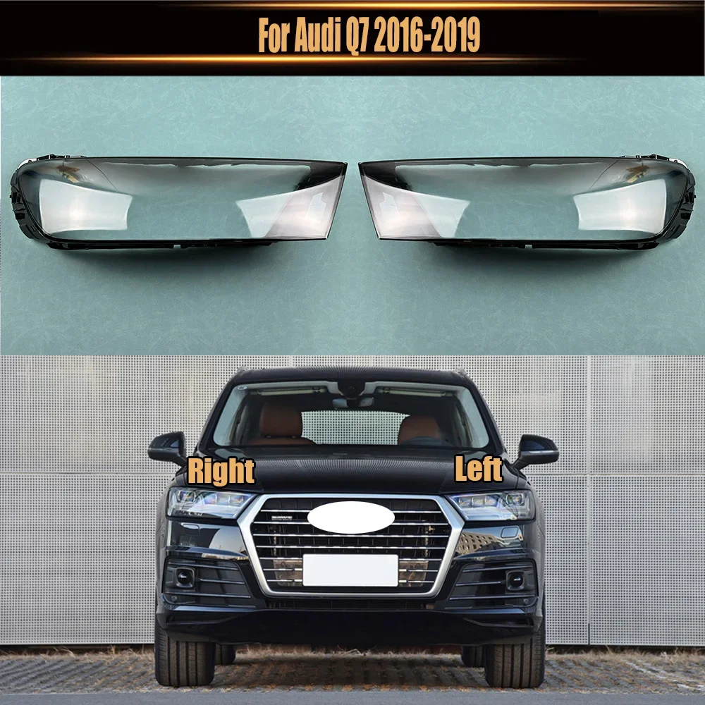 For Audi Q7 2016 2017 2018 2019 Transparent Headlamp Cover Headlight Mask Lampshade Lamp Shell Plexiglass Replace Original Lens