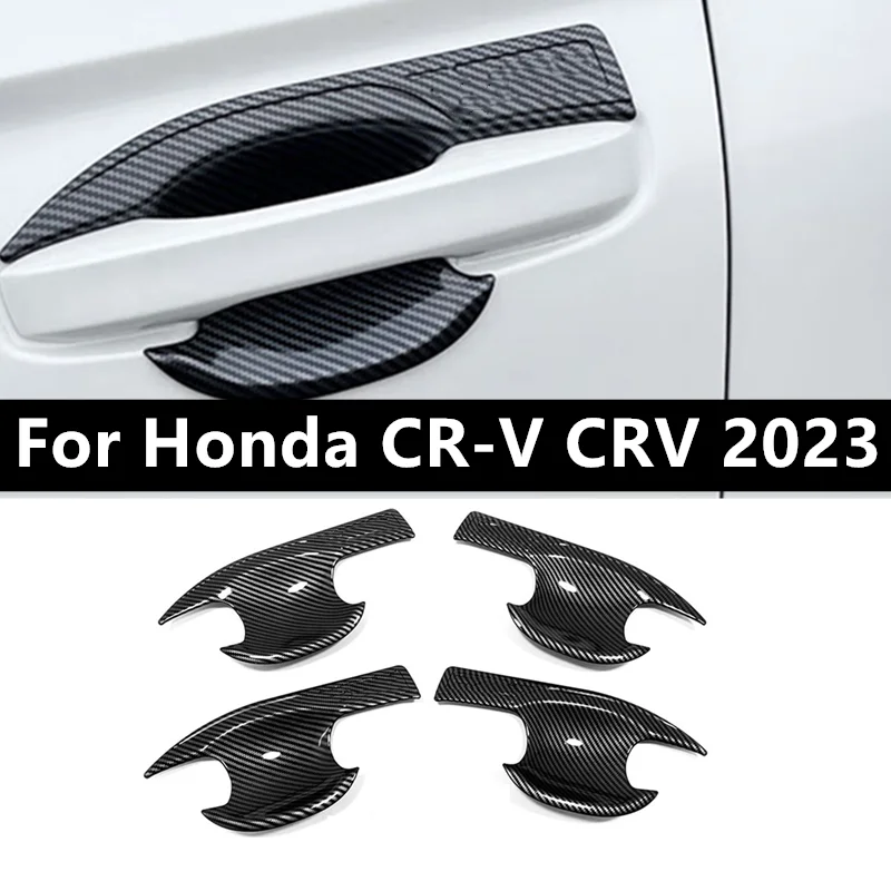 

4Pcs ABS Carbon Fiber Side Door Handle Bowl Trim Cover Frame Decoration For Honda CR-V CRV 2023