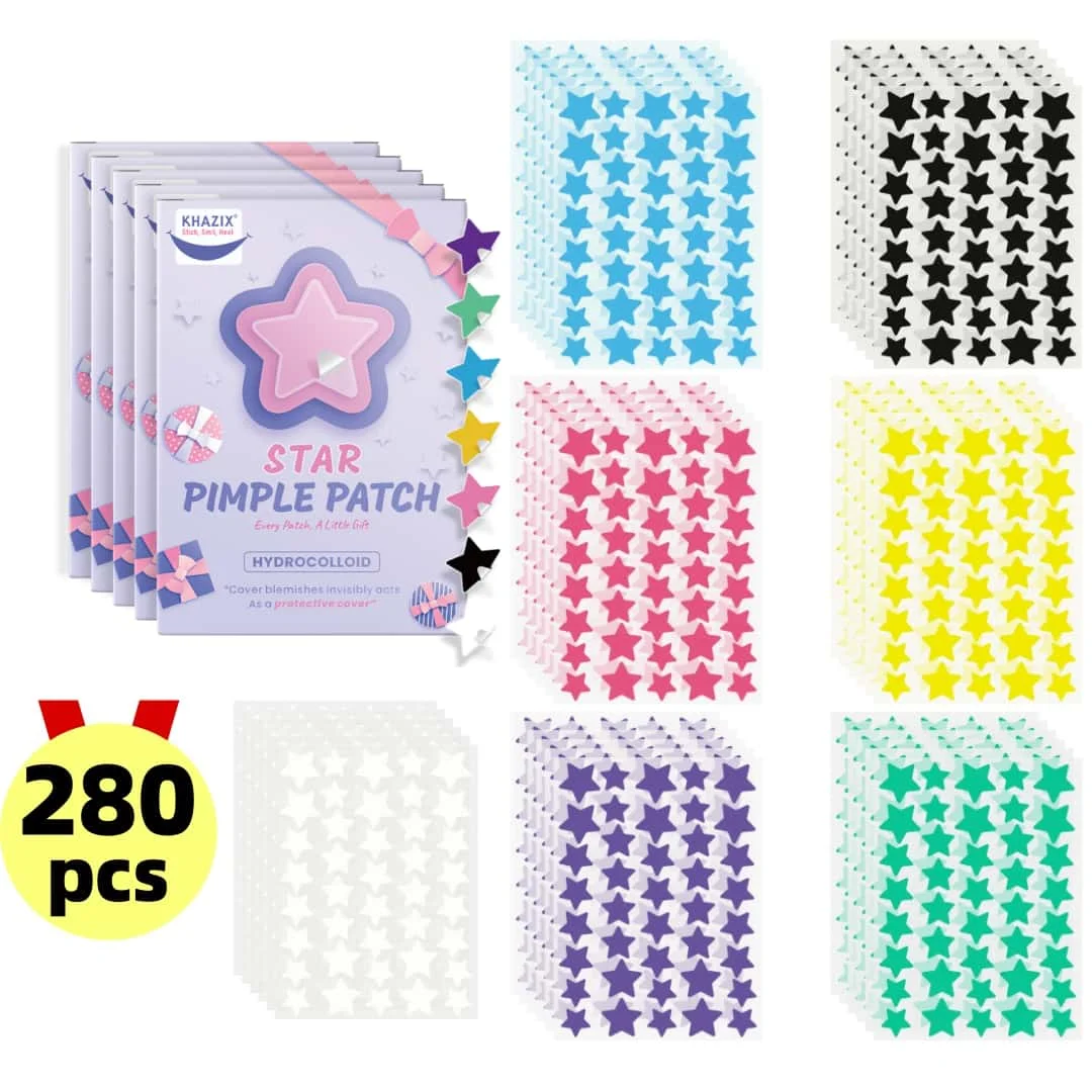 

280 шт. пластырь со звездами от прыщей, водонепроницаемый и дышащий, ежедневное использование лица, средство для ухода за кожей лица и средства первой необходимости, личной гигиены