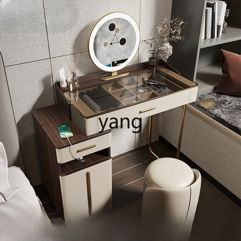 LH light luxury storage cabinet integrated simple solid wood makeup table small apartment minimalist bedroom makeup table