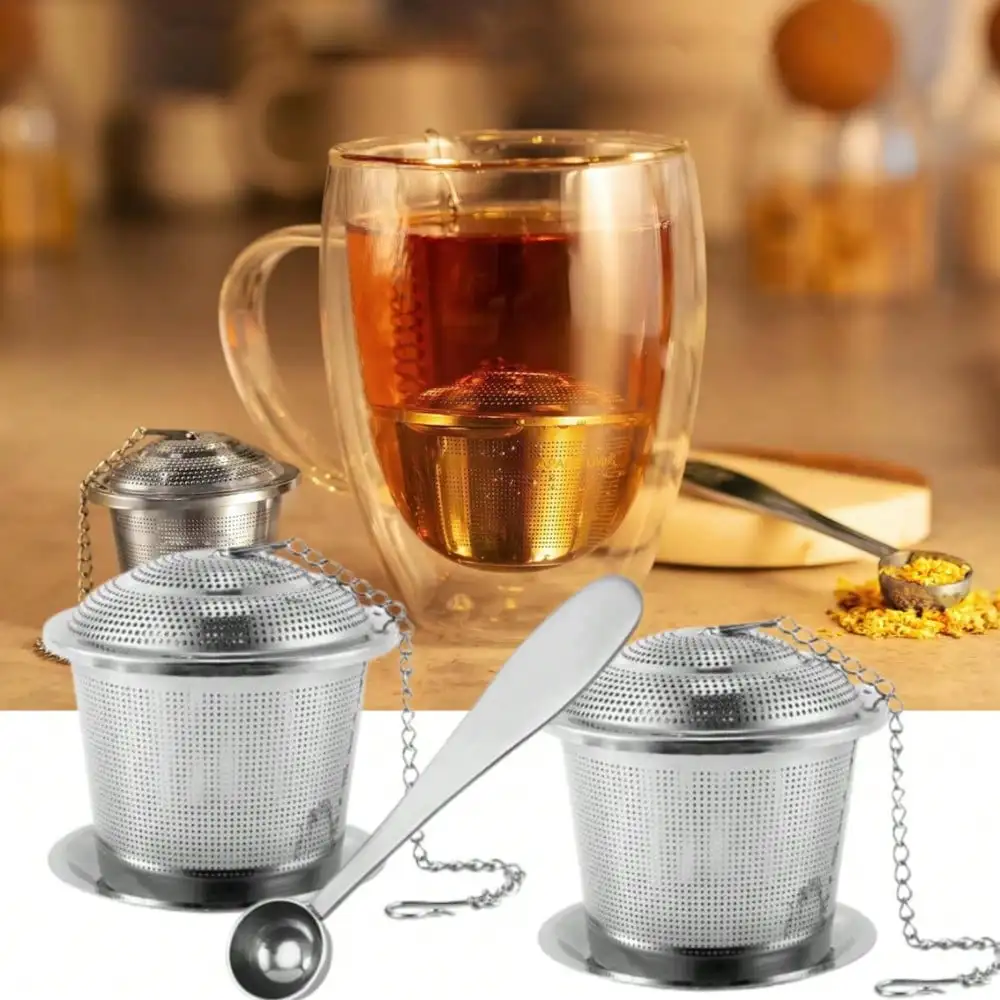 

Tea Infuser with Tea Scoop and Drip Dray - Ultra Fine Tea Strainer for Loose Leaf Tea - Stainless Steel Tea Steeper
