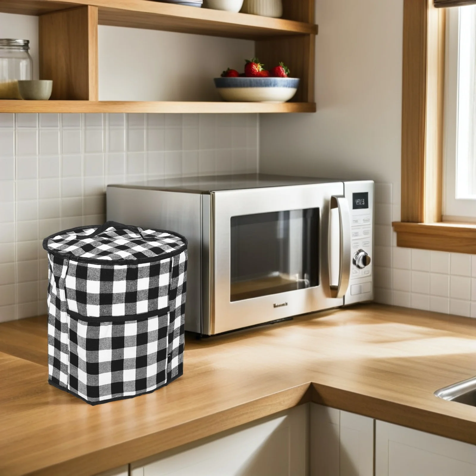 

Dustproof Cover for Rice Cooker 30cmx30cm with Carrying Handle Storage Pocket Universal Fit Electric Cooker Pressure Pot Kitchen