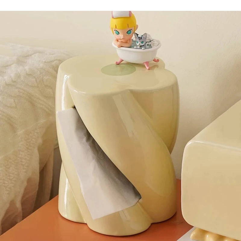 Ceramic Tissue Box Cotton Candy Shaped Napkin Paper Removable Storage Container Household Items