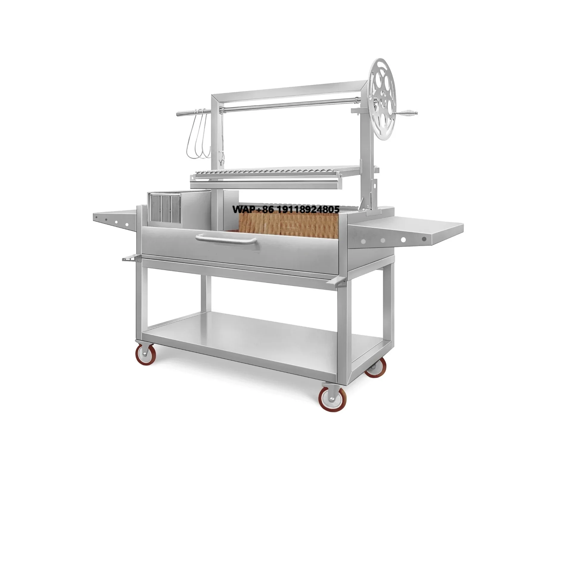 Tagwood Charcoal Ratchet and Pawl Lift System Stainless Steel Firebricks  Parrilla/ Santa Maria /argentina  Argentine BBQ Grill