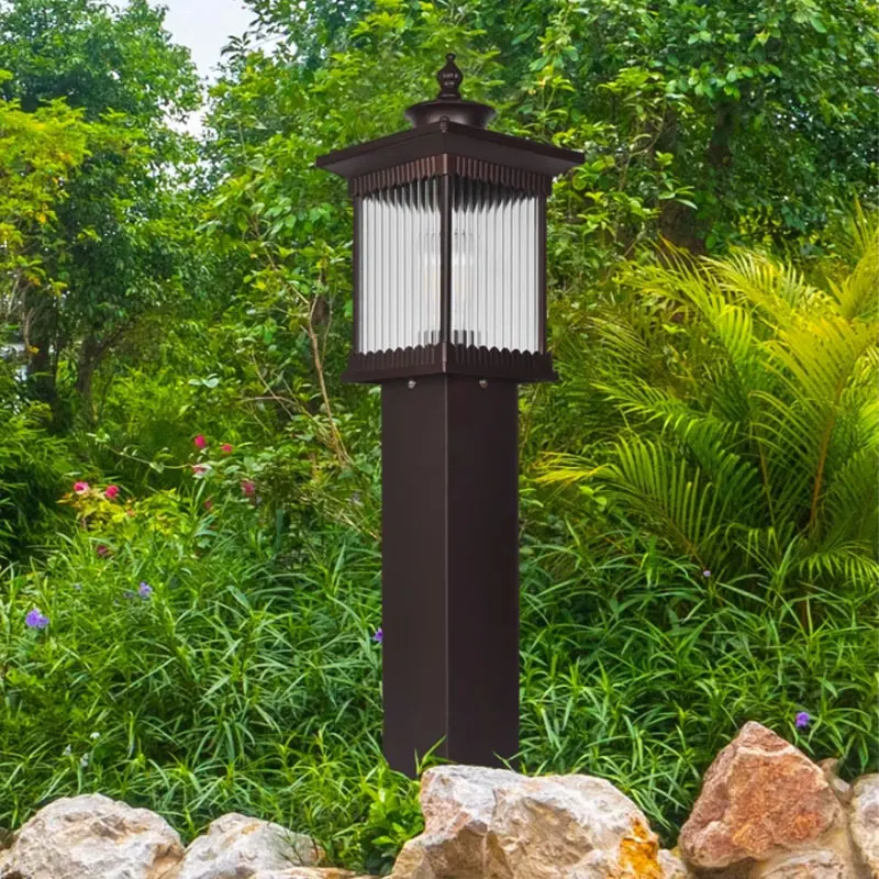 outdoor lawn lamp garden floor to floor impermeavel lampada de parede patio gate square villa 01