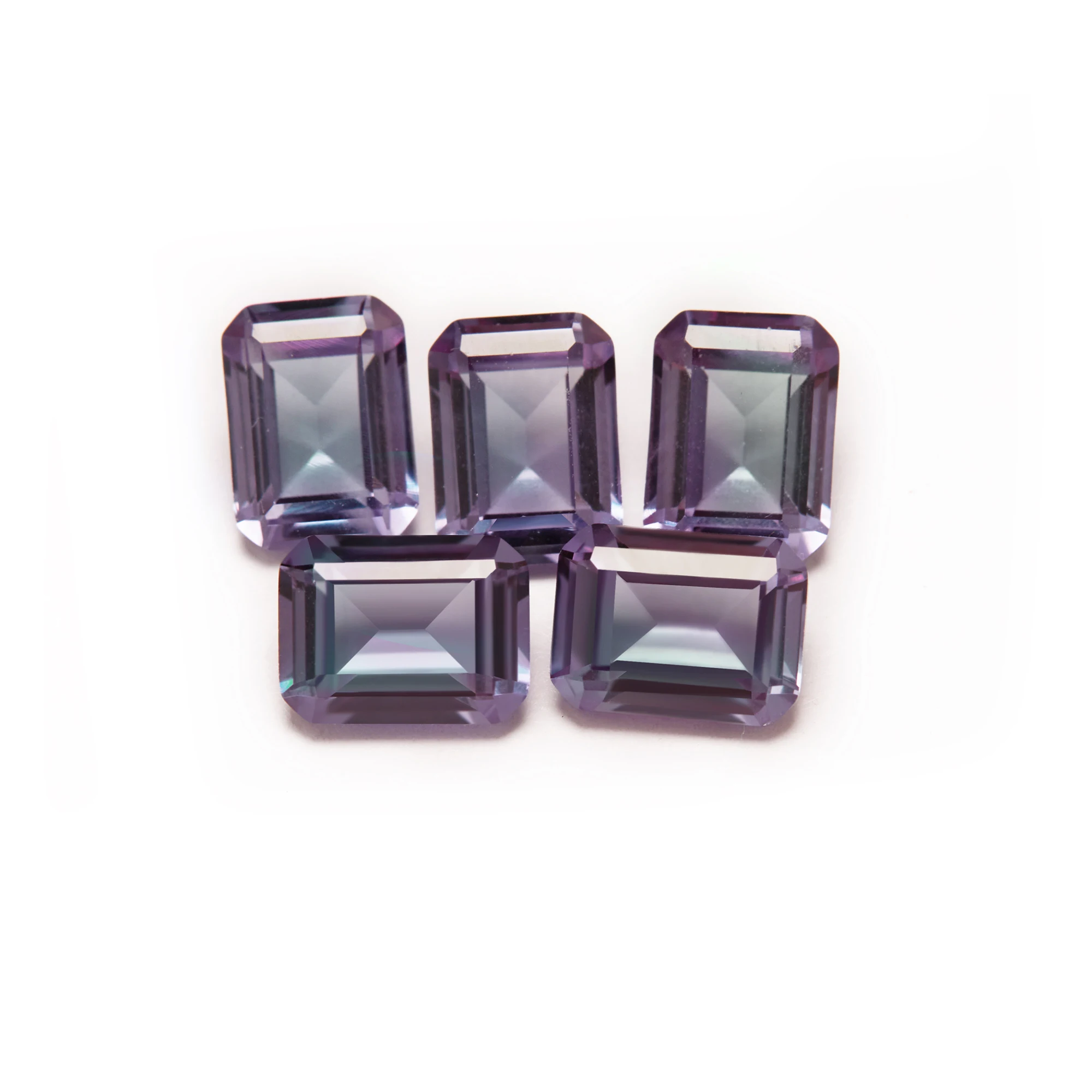 1Pcs Simulated Alexandrite Rectangle Emerald Cut Stone,Color Change Stone,June Birthstone,Unique Gemstone,Loose Stone 4170023