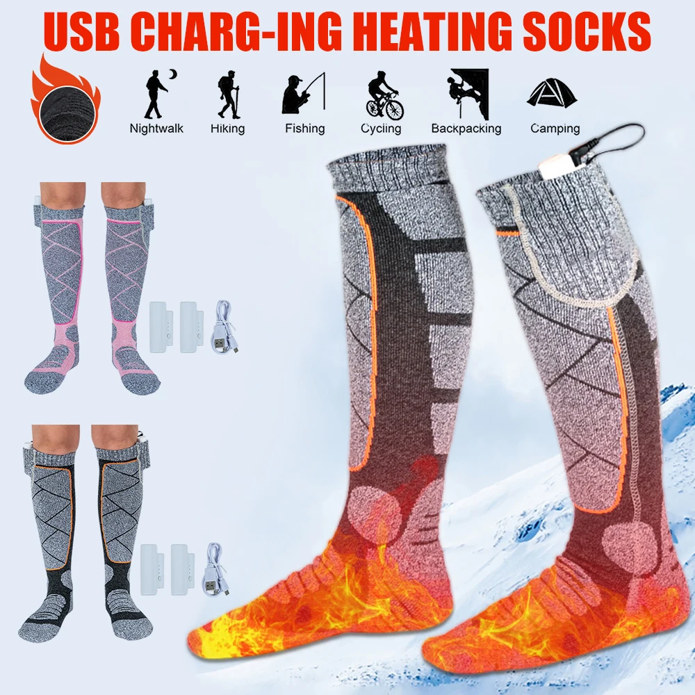 3 Modes Elastic Comfortable Water Resistant Electric Warm Sock Set  Winter Warm Outdoor Socks Thermal Socks Heating Sock