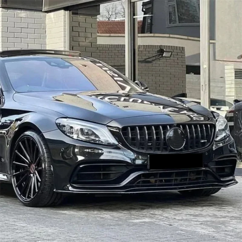 Front Bumper Lip Diffuser Spoiler for Mercedes-Benz C Class W205 C205 S205 C63 C63s Coupe  AMG 2015-2022 Body Kit Protection