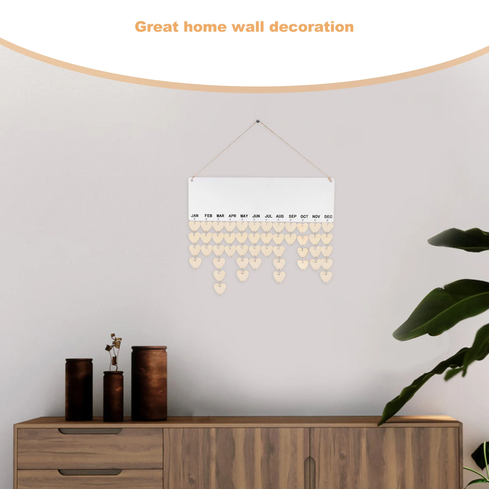 

50 шт. украшения в форме сердца, деревянные чипсы, доски для напоминаний о дне рождения, аксессуары для календаря, подвесные сердечки