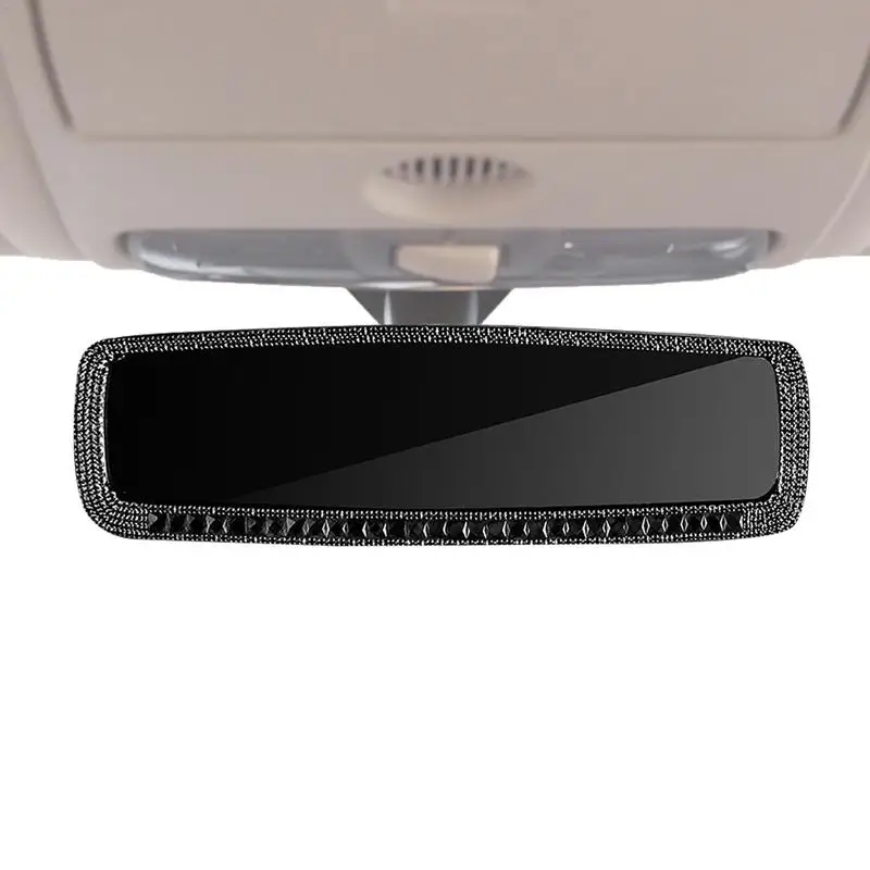 Rhinestone Rearview Mirror Decor Fashion Car Interior Charm Crystal Bling Diamond Rear View Mirror Cover Auto Accessories