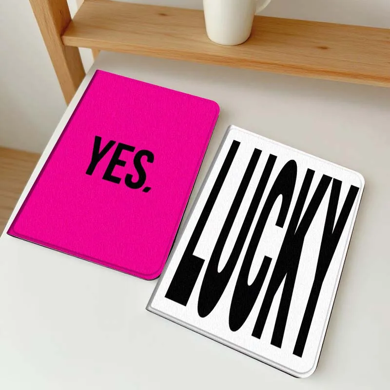 

Pink Background Yes Text Gift Tablet Case For Apple iPad Air Pro mini 1 2 3 4 5 6 7 8 9 11 M2 M3 M5 M4 5th 6th 7th 10th 11th