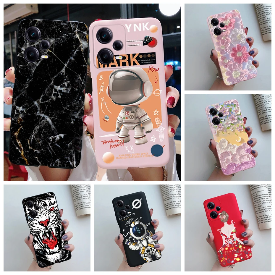 For Redmi Note 12 Pro Case Redmi Note12 4G 5G Cover Cute Marble Astronaut Silicone Phone Cases For Redmi Note 12 Pro Plus Bumper