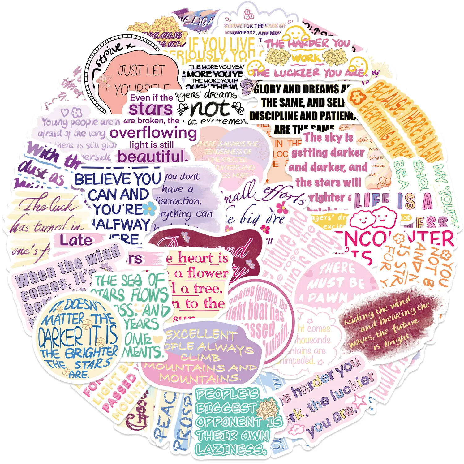 50 pezzi di creatività a colori adesivi graffiti frase inglese ispiratrice decorazione del fumetto giocattoli fai da te laptop chitarra auto bici decalcomanie