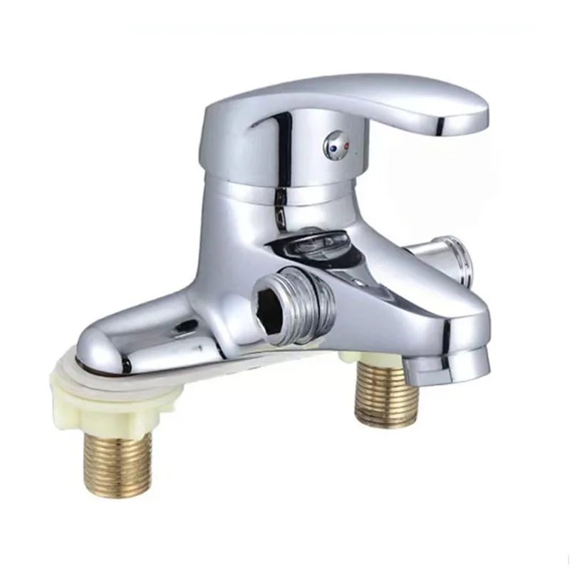 Two-hole/three-hole Universal Hot and Cold Faucet Bilateral Two-way Faucet Silver Connectable Shower and Basin Faucet