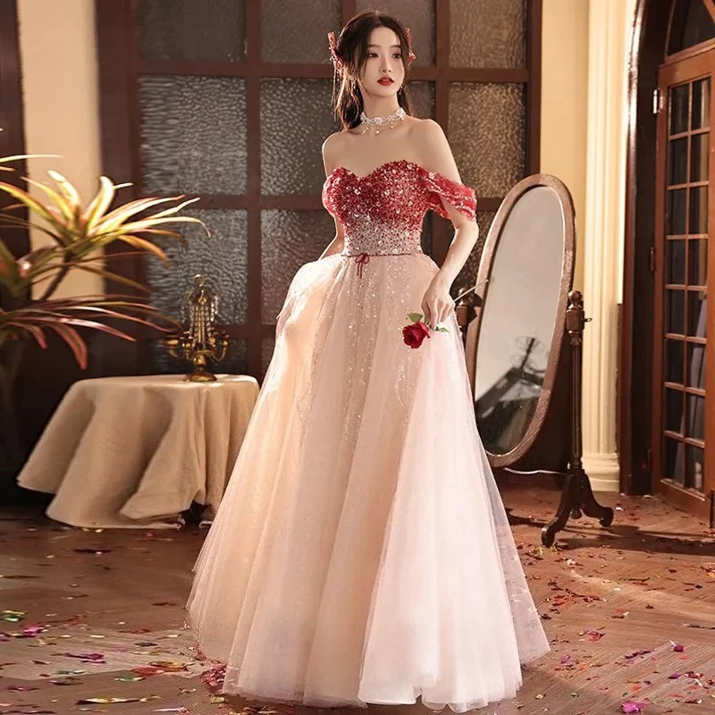 

Luxurious And Elegant One Shoulder Evening Dress For Women, Suitable For Ballroom Elegant Long Party Dress