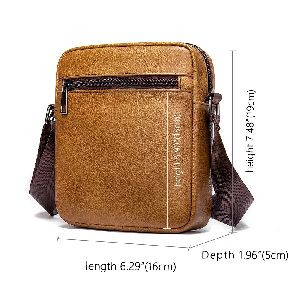 Imagem -05 - Bolsa de Ombro de Couro Genuíno para Homens Pequeno Mensageiro Crossbody Bolsa Gravura a Laser Nome da Moda s 7362