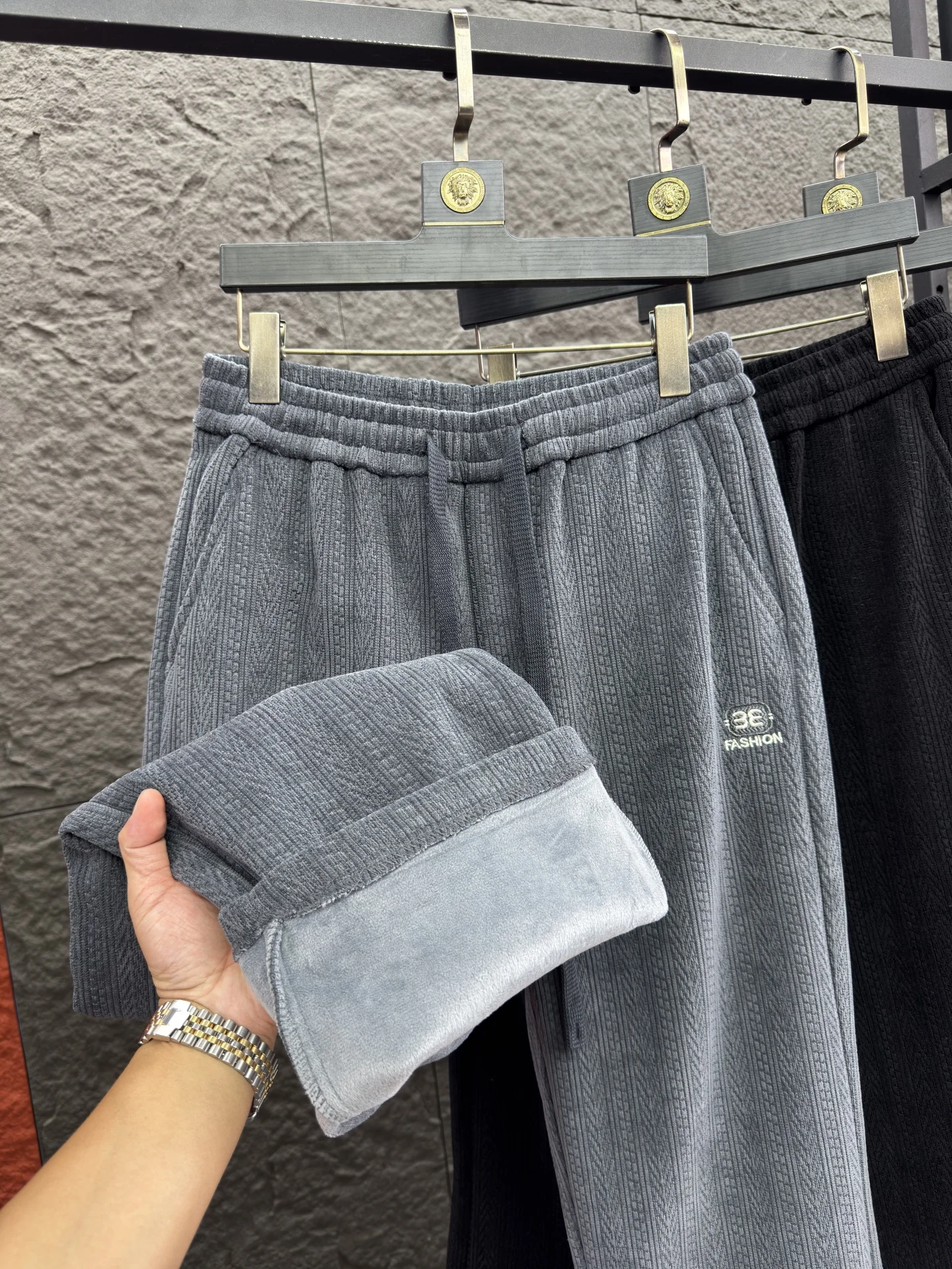 

Мужские повседневные прямые брюки Thiened Fce, теплые удобные повседневные брюки свободного покроя на зиму