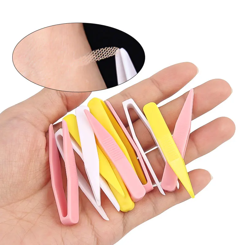 Pinzas de doble párpado, Clip de plástico antideslizante para máscara Facial, asistente de belleza, extensión de pestañas, herramientas de maquillaje portátiles, 10 Uds.