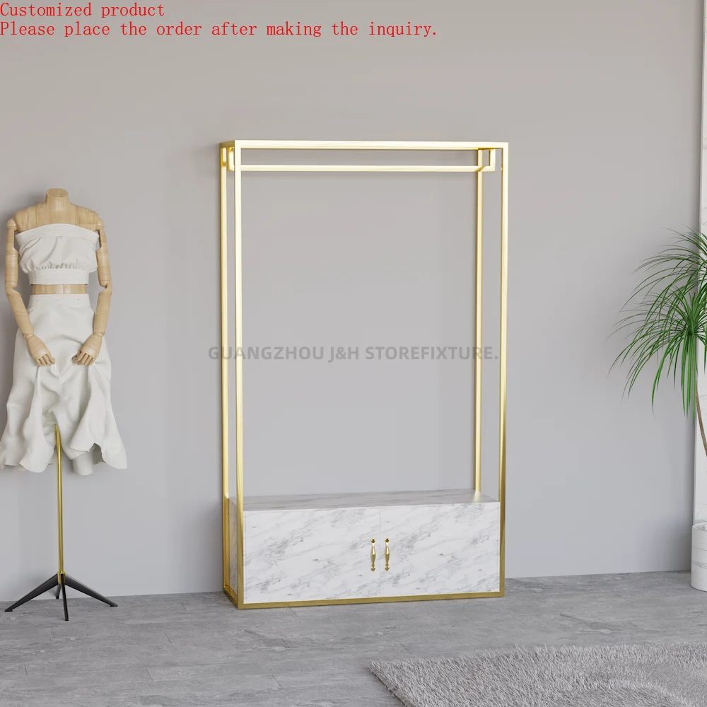 

Custom.Wedding Long Dress Display Stand Clothing Stand Metal Garment Display Rack with Cabinet Hangers for Wedding Gown Display