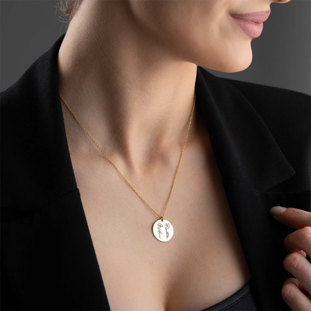 Collier de fleurs de naissance - Birth Flower Necklace avis et prix