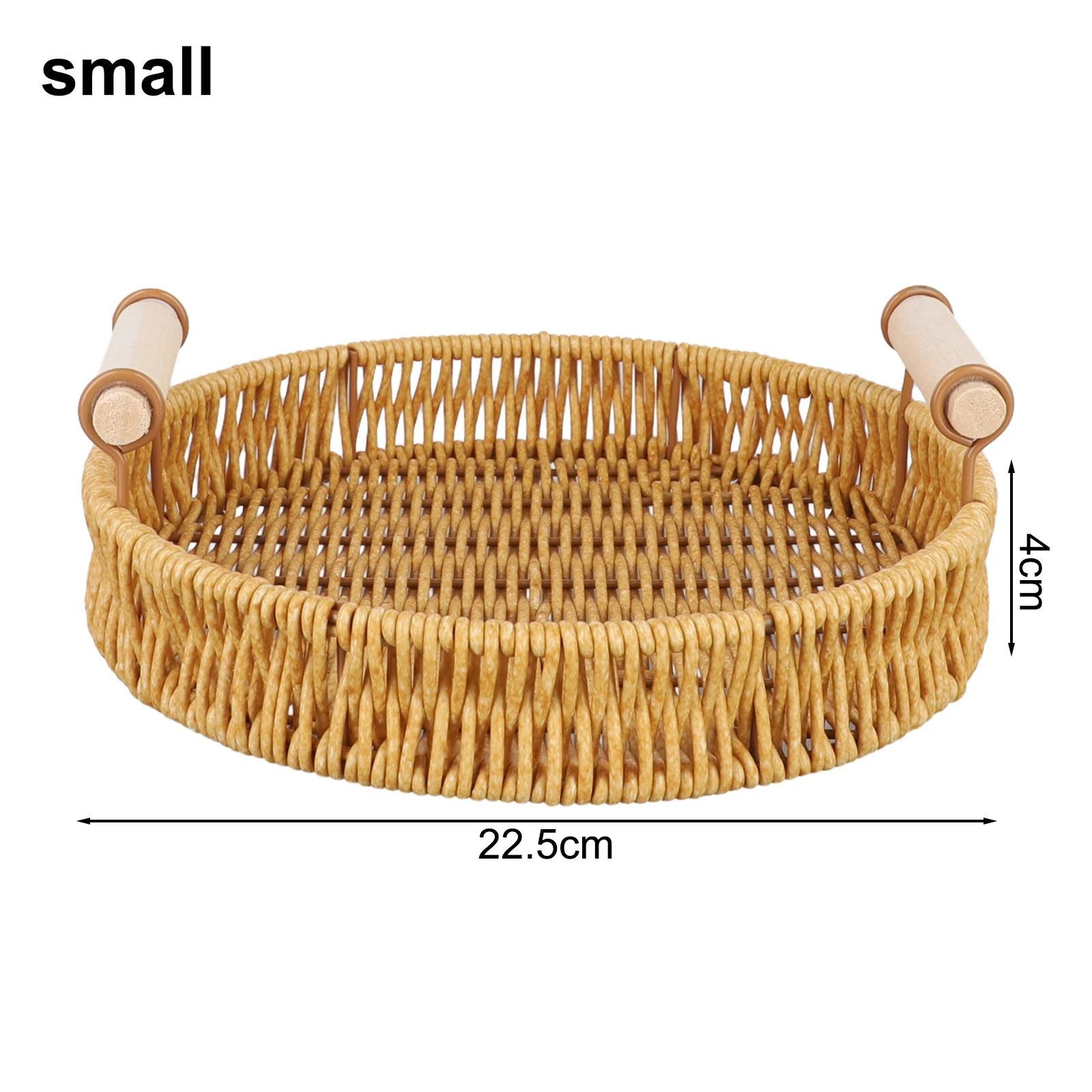 Festive Dining 22.5*22.5*4cm Circle small Storage Basket Wicker Tray Multi Functional Natural Charm PP Rattan Versatile Storage