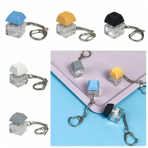 클릭 단추 손가락 끝 단추 키 체인, ABS 장신구 키보드 키 캡 펜던트, LED 조명 없음, 재미있는 기계식 스위치 키 체인