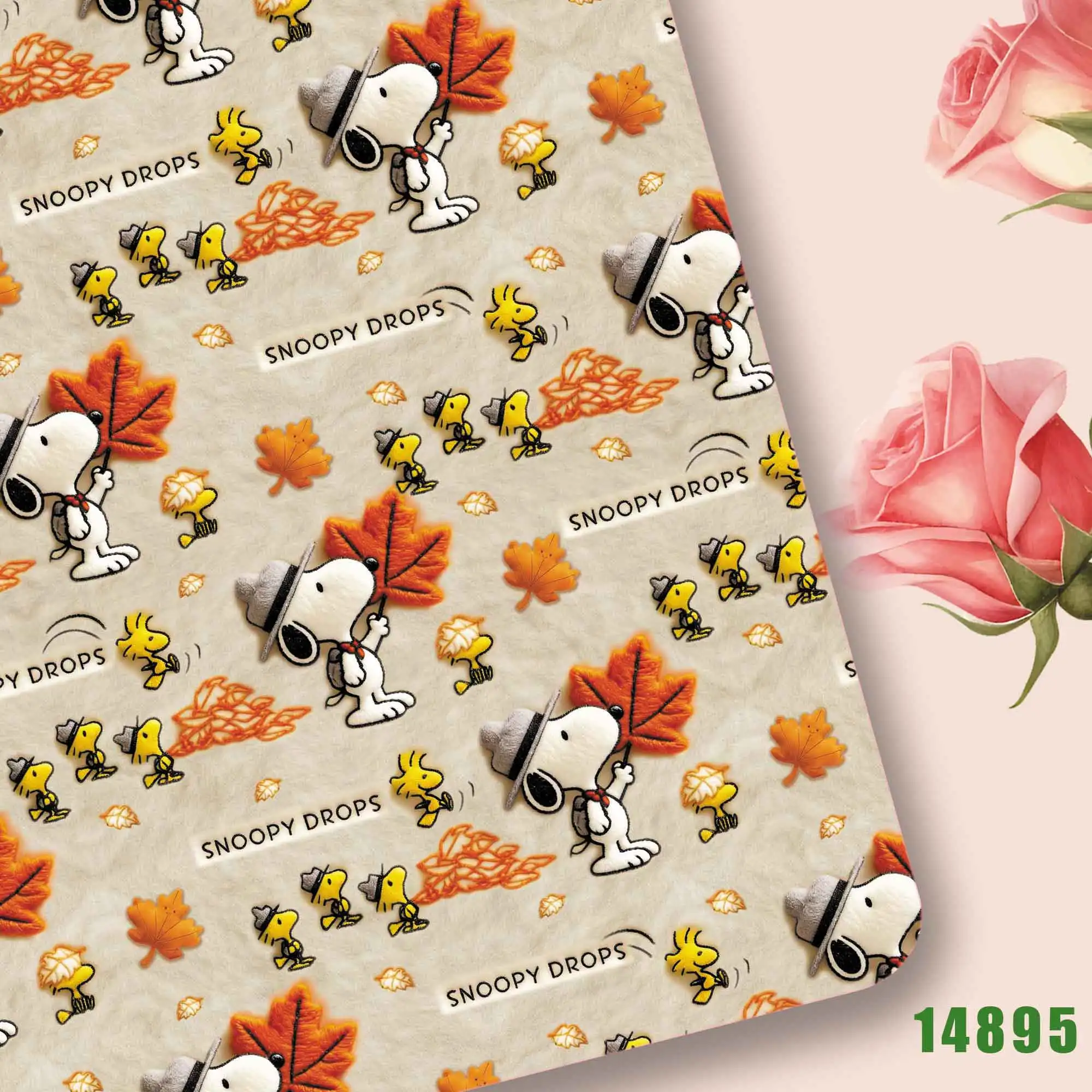 TAKARA TOMY Snoopy fabric140CM Cartoon Polyester cotton fabric Patchwork Tissue Kid Home Textile Sewing Doll Dress Curtain14890 - view 4