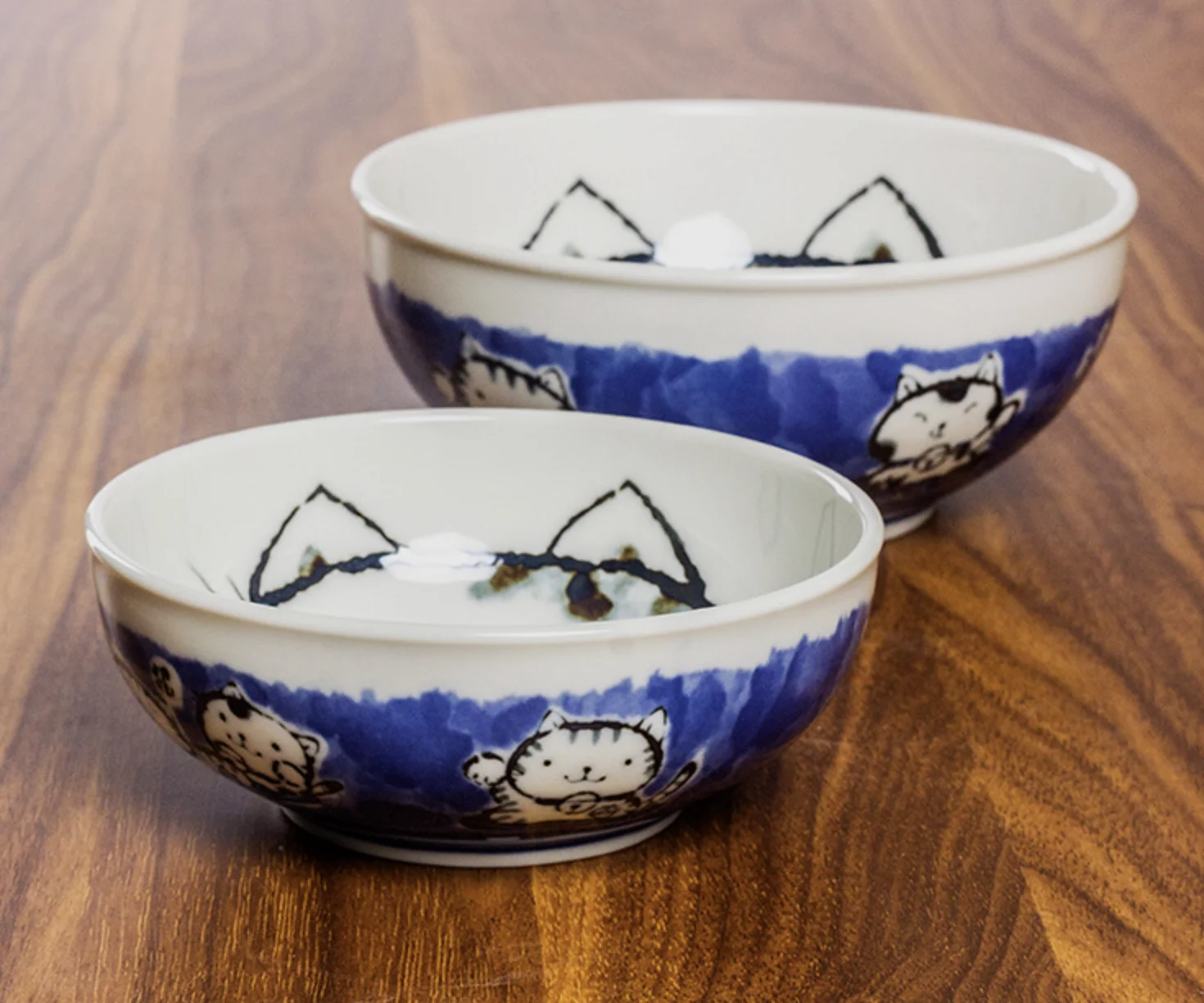 Japanese Household Cute Lucky cat Patterned Ceramic Rice Bowl Soup Elegant Tableware