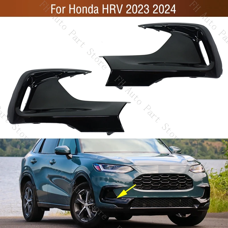 

1Pair 711023W0A00 711073W0A00 Front Bumper Fog Light Daytime Lamp Trim Cover Frame Lid For Honda HRV HR-V 2023 2024