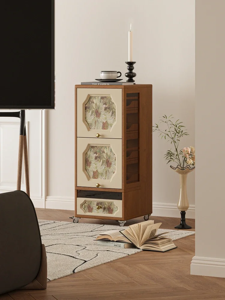 Storage Cabinet Designer Living Room Sofa Side Cabinet Solid Wood Edge