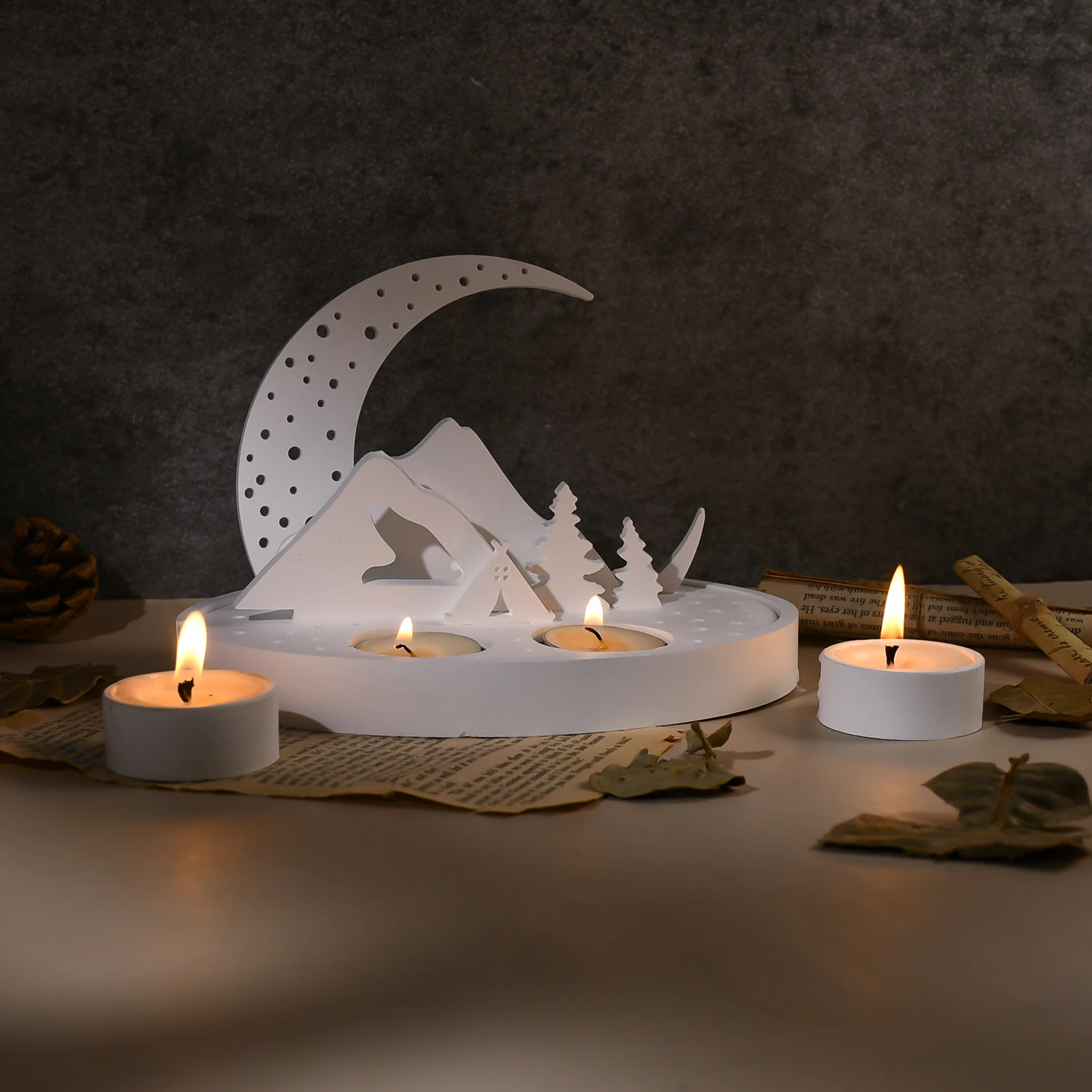 Moon Shape Candle Holder Resin - Candle Holder Supplies review and price