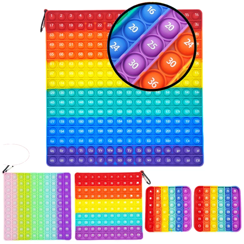 Fidget Toys Multiplication Tables Number Math Toys Square Dimple Anti Stress Fidget Toy Math Letter Games for Learn