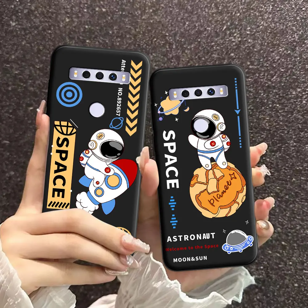 For TCL 10 SE Case Cartoon Soft Silicone TPU Astronaut Pattern Phone Case For TCL 10se  Lovely Back Cover Protective Fundas